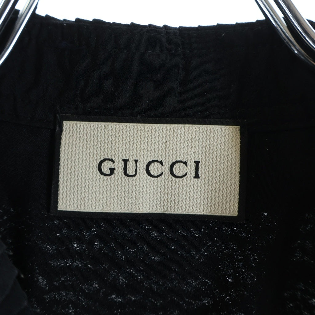 GUCCI(グッチ) ウェブボウリボン ブローチ付き フリルブラウス