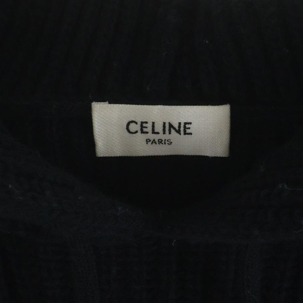 CELINE(セリーヌ) フロントロゴ リブ編み ウール プルオーバー ニット
