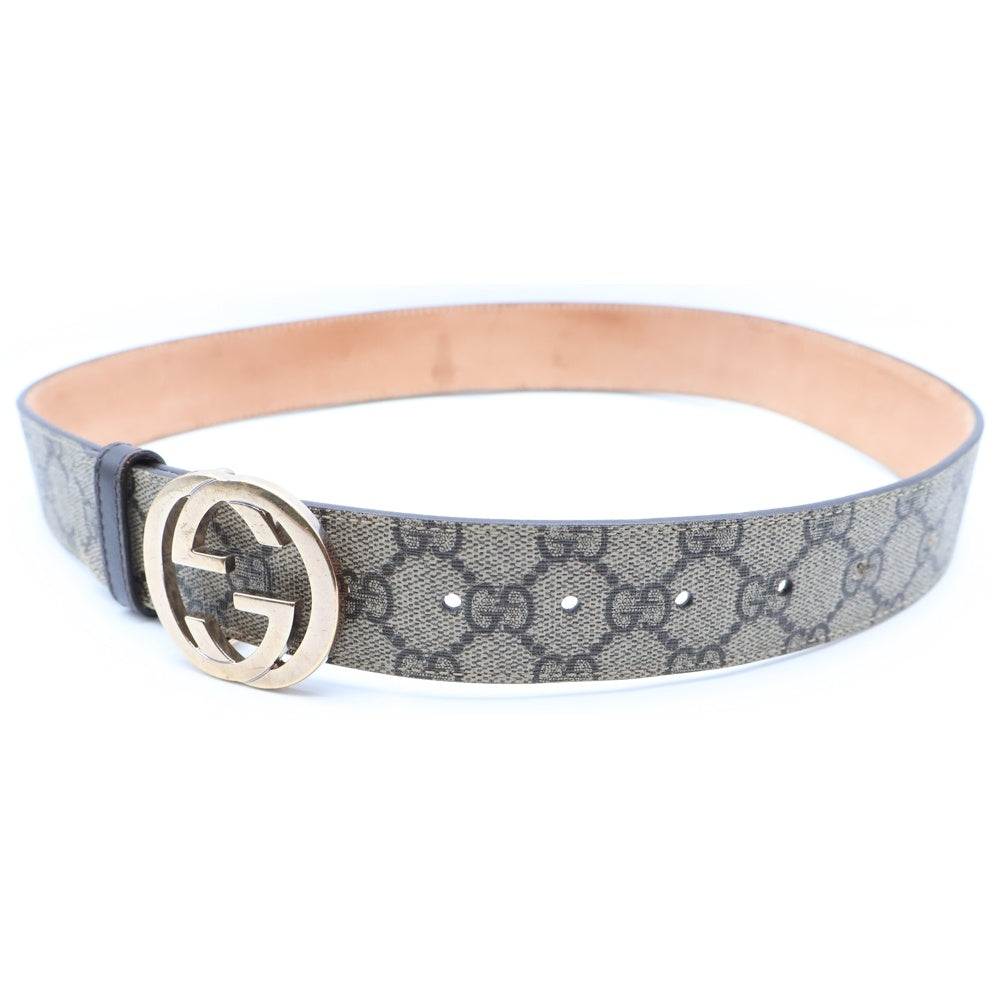 GUCCI(グッチ) GGバックル 総柄ベルト 370543 ベージュ レディース