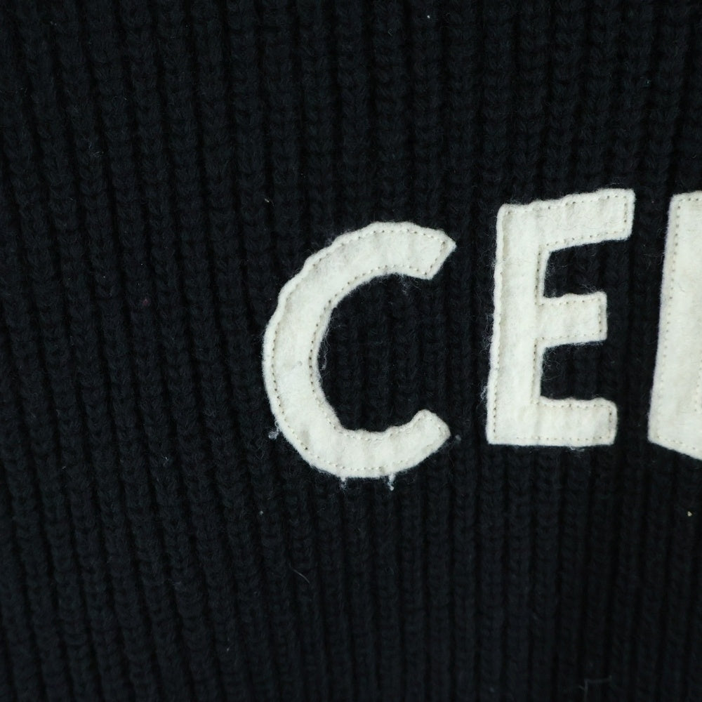 CELINE(セリーヌ) 21AW Embroidery Over Size Sweater 2A19R423P エンブロイダリーロゴ オーバーサイズ ニットセーター ブラック