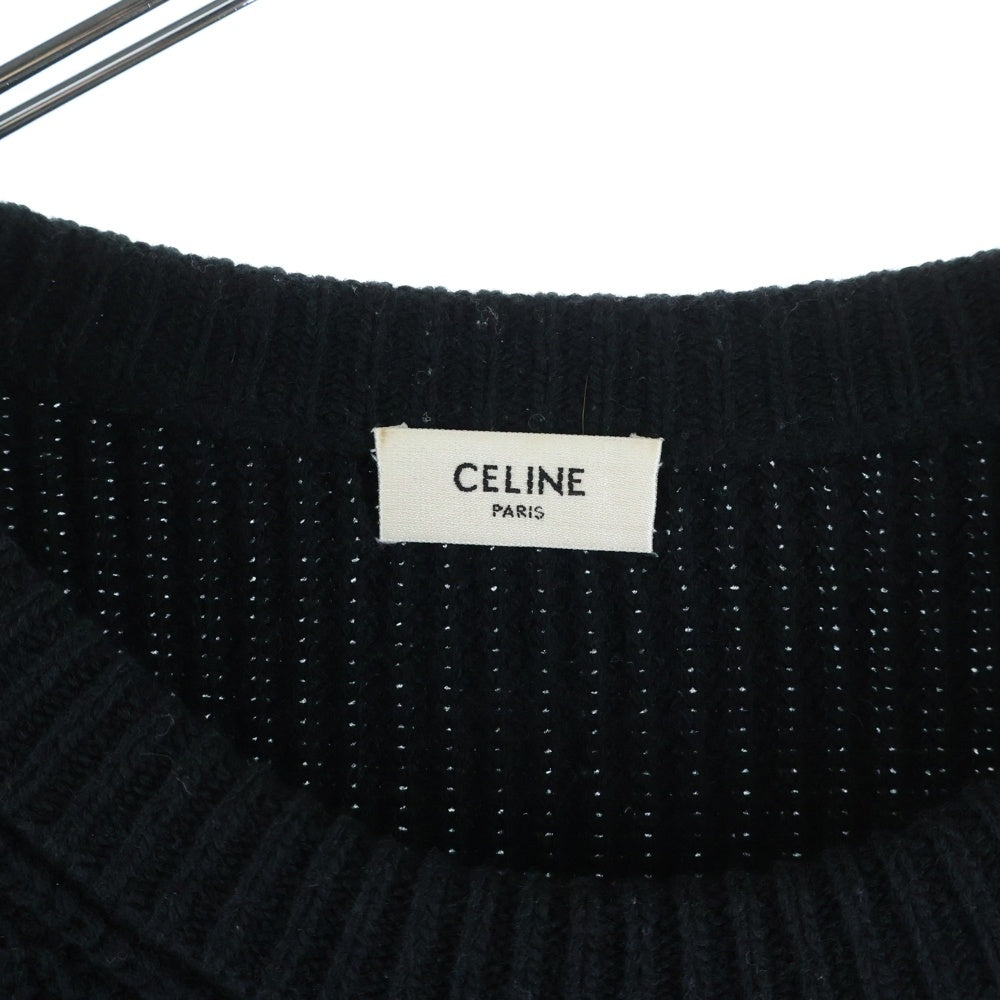 CELINE(セリーヌ) 21AW Embroidery Over Size Sweater 2A19R423P エンブロイダリーロゴ オーバーサイズ ニットセーター ブラック
