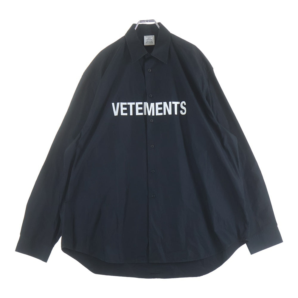 VETEMENTS(ヴェトモン) フロントロゴオーバーサイズシャツ UE51SH300B ブラック
