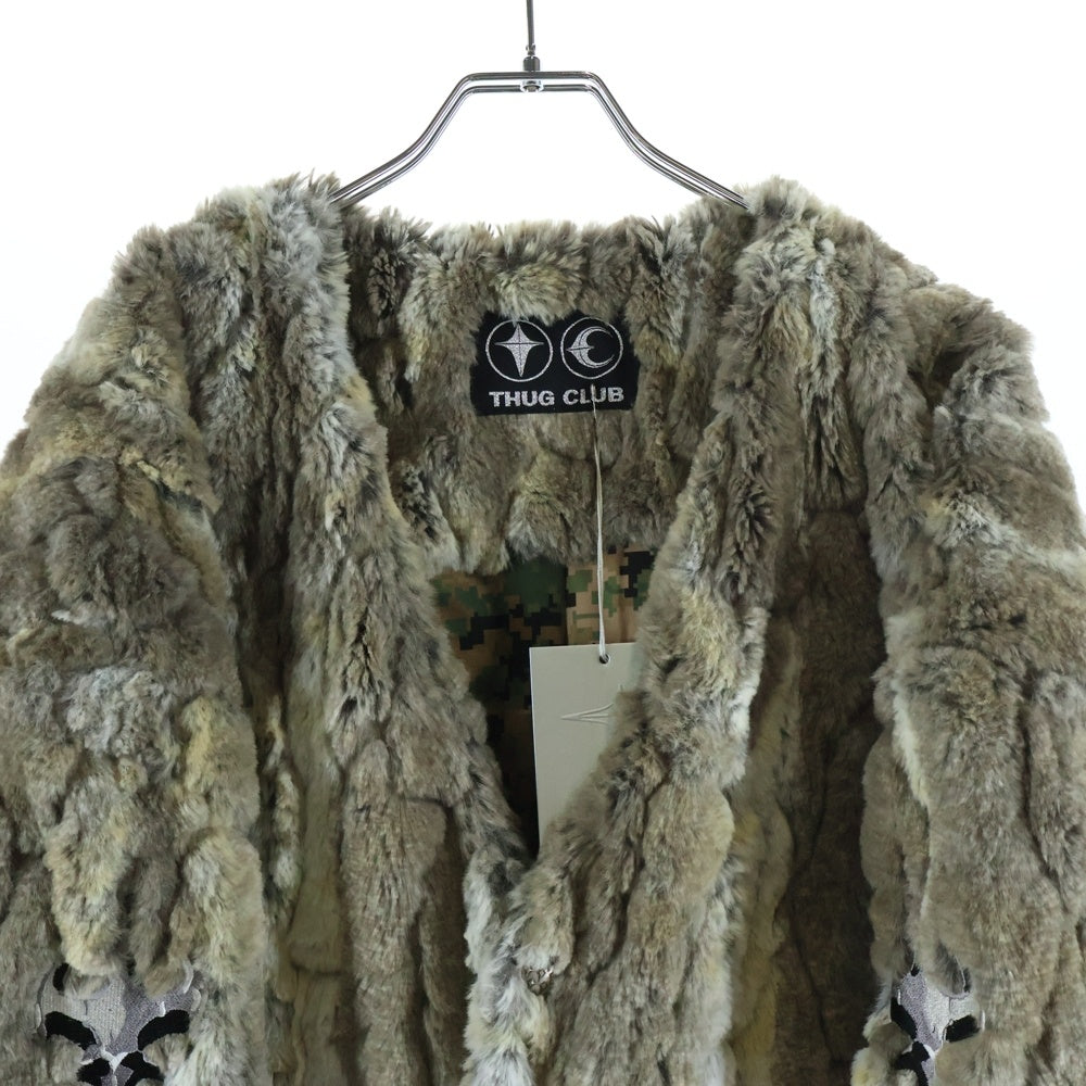 THUG CLUB(サグクラブ) 24AW JINDO MIX Fur Jacket ミックスファージャケット TC24JK2202 べージュ