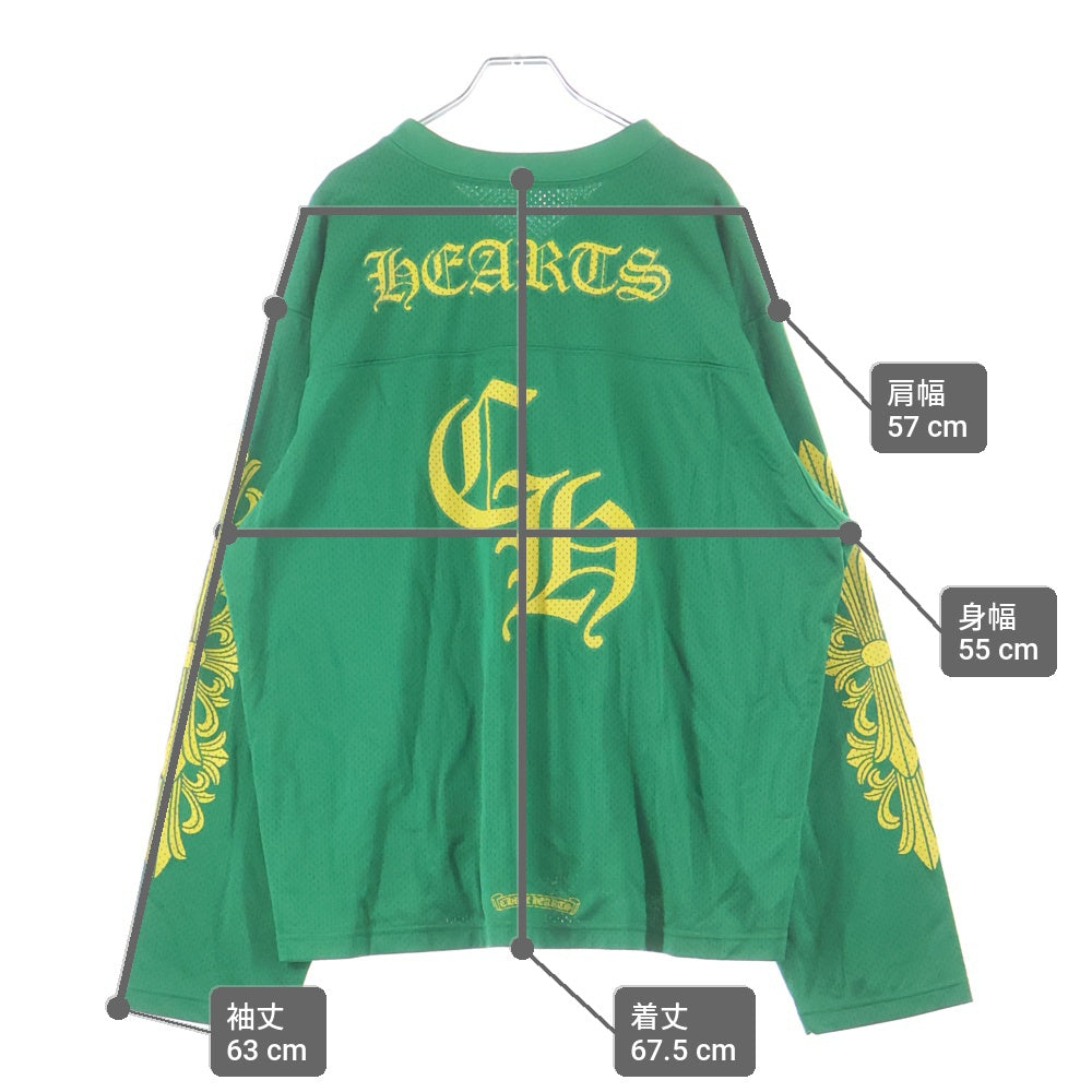 CHROME HEARTS(クロムハーツ) Mesh Warm Up Jersey メッシュウォームアップジャージ メッシュ長袖Tシャツ グリーン