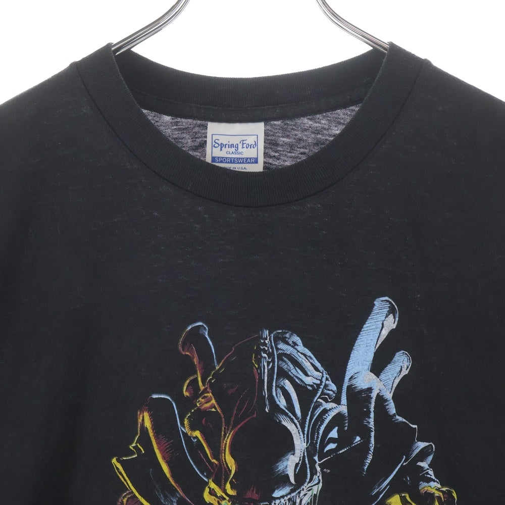 VINTAGE(ヴィンテージ) 80s ALIEN IN SPACE NO ONE 両面プリントTシャツ 半袖カットソー ブラック