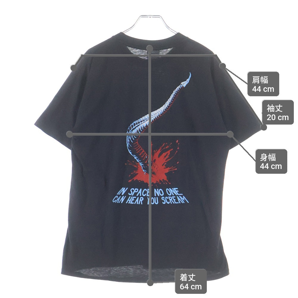 VINTAGE(ヴィンテージ) 80s ALIEN IN SPACE NO ONE 両面プリントTシャツ 半袖カットソー ブラック