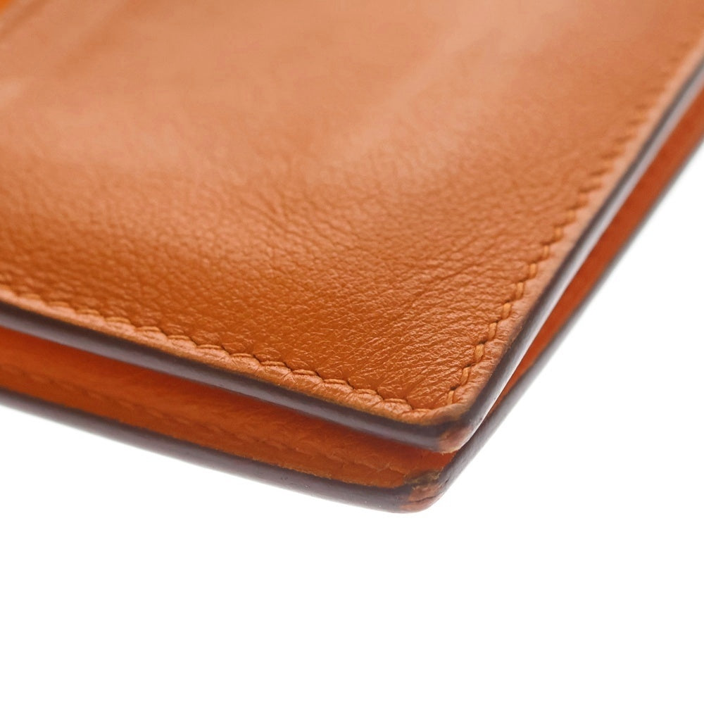 HERMES(エルメス) ジップザップ コンパクトウォレット オレンジ □L刻印 レディース