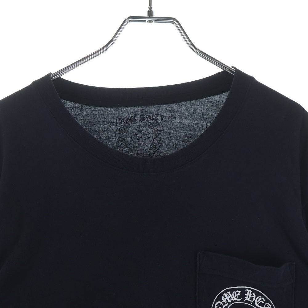 CHROME HEARTS(クロムハーツ) Horseshoe Fuck You L/S Tee ホースシュー ファックユー 袖フローラルプリント長袖Tシャツ ブラック