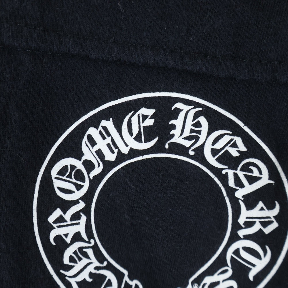 CHROME HEARTS(クロムハーツ) Horseshoe Fuck You L/S Tee ホースシュー ファックユー 袖フローラルプリント長袖Tシャツ ブラック