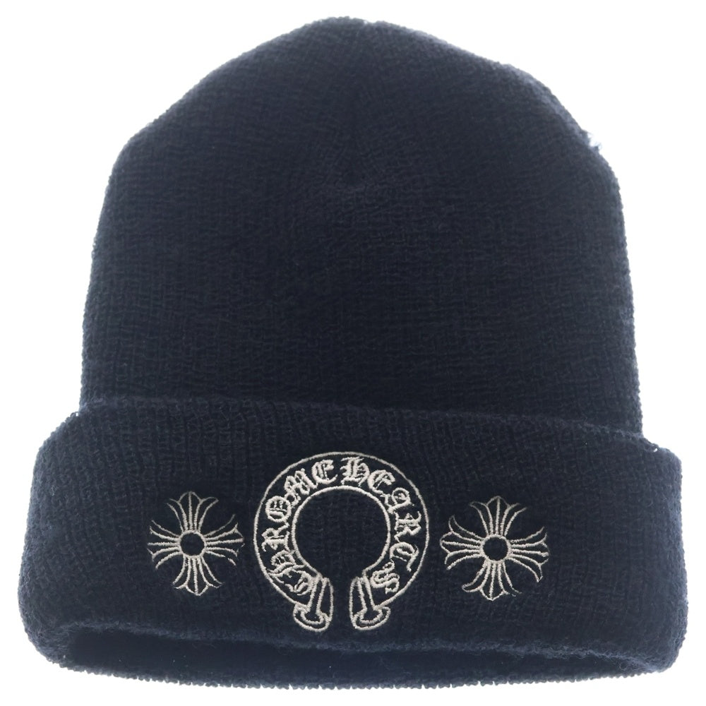 CHROME HEARTS(クロムハーツ) WOOL WATCH CAP CHプラス ホースシューニットキャップ ビーニー帽子 ブラック