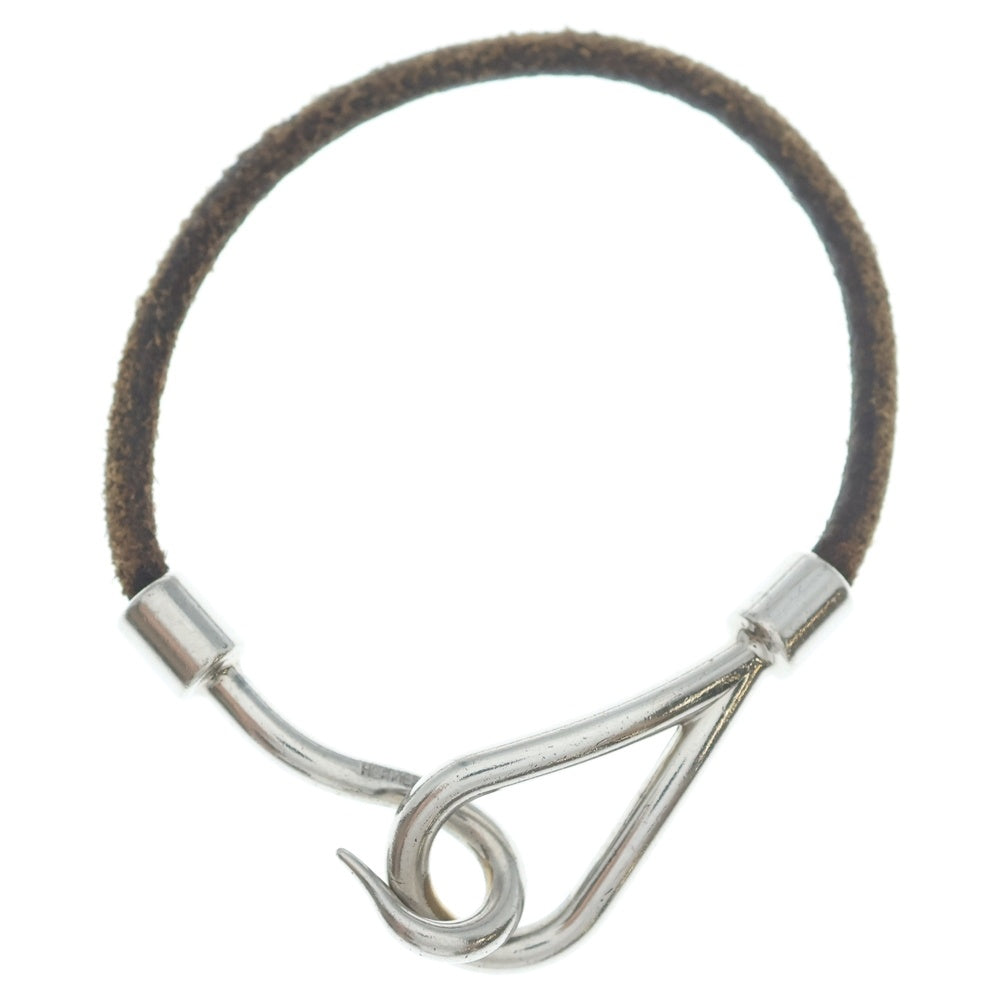 HERMES(エルメス) ジャンボH レザーブレスレット シルバー/ブラウン