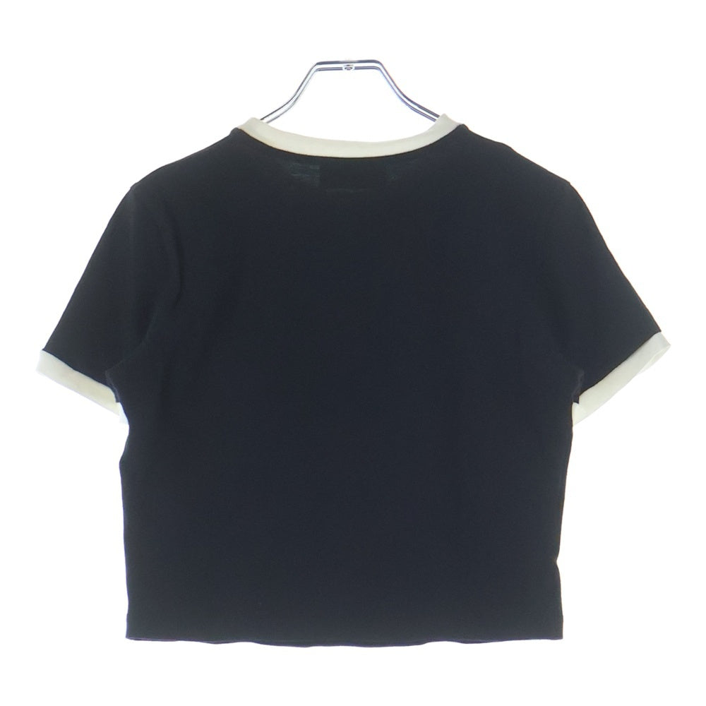 miumiu(ミュウミュウ) 刺繍ロゴ入り コットンジャージー Tシャツ ブラック MJN522 S000 14EL レディース