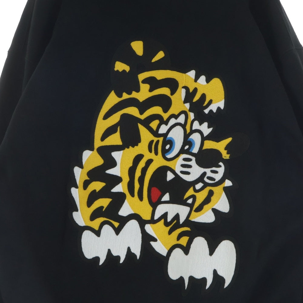 KENZO(ケンゾー) ×VERDY EMBROIDERED CLASSIC HOODIE エンブロイダリー クラシック プルオーバーパーカー スウェットフーディー ブラック FF55SW2724MC