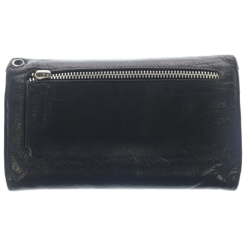 CHROME HEARTS(クロムハーツ) WAVE ウェーブ レザーウォレット 財布 ブラック ※ダガージップ欠損
