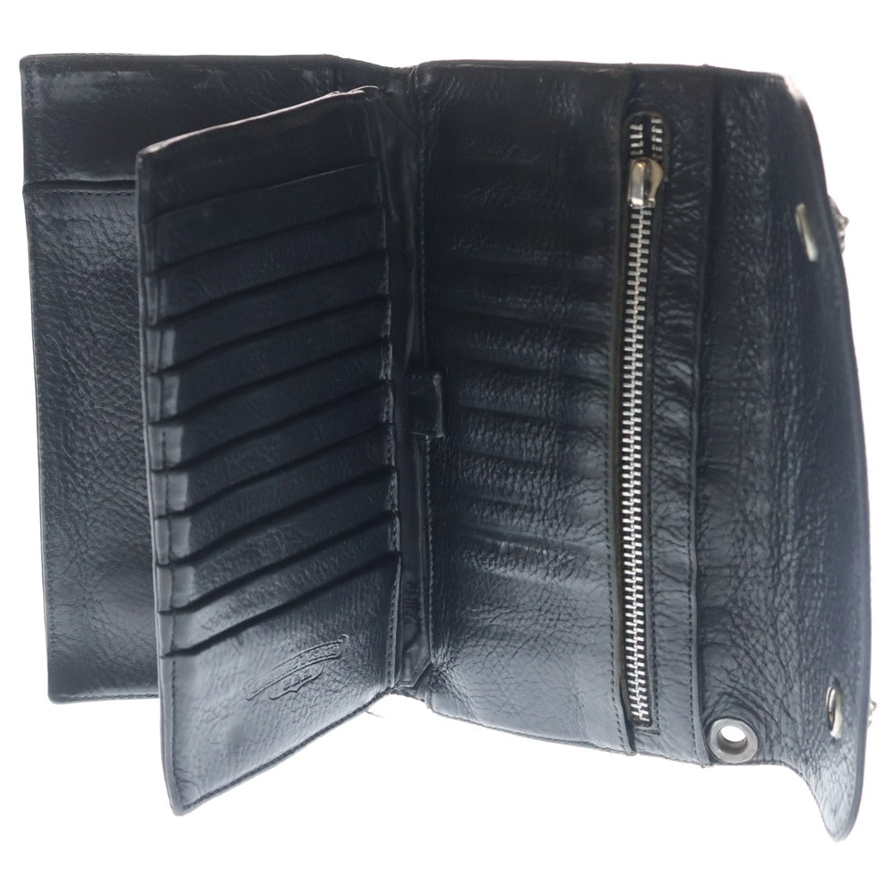 CHROME HEARTS(クロムハーツ) WAVE ウェーブ レザーウォレット 財布 ブラック ※ダガージップ欠損