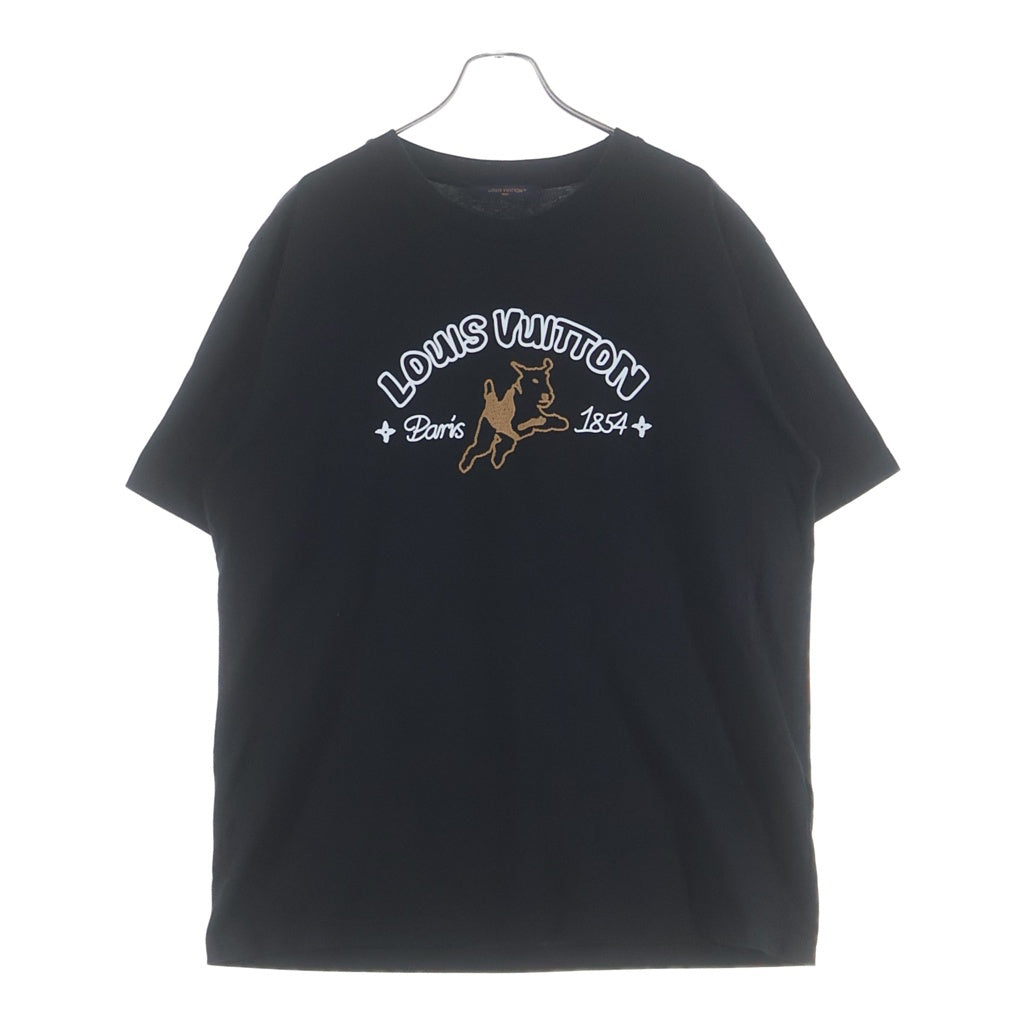 LOUIS VUITTON(ルイヴィトン) JUMPING DOG EMBROIDERED T-SHIRT ジャンピングドッグエンブロイダーTシャツ ブラック RM242MM NPG HRY07W