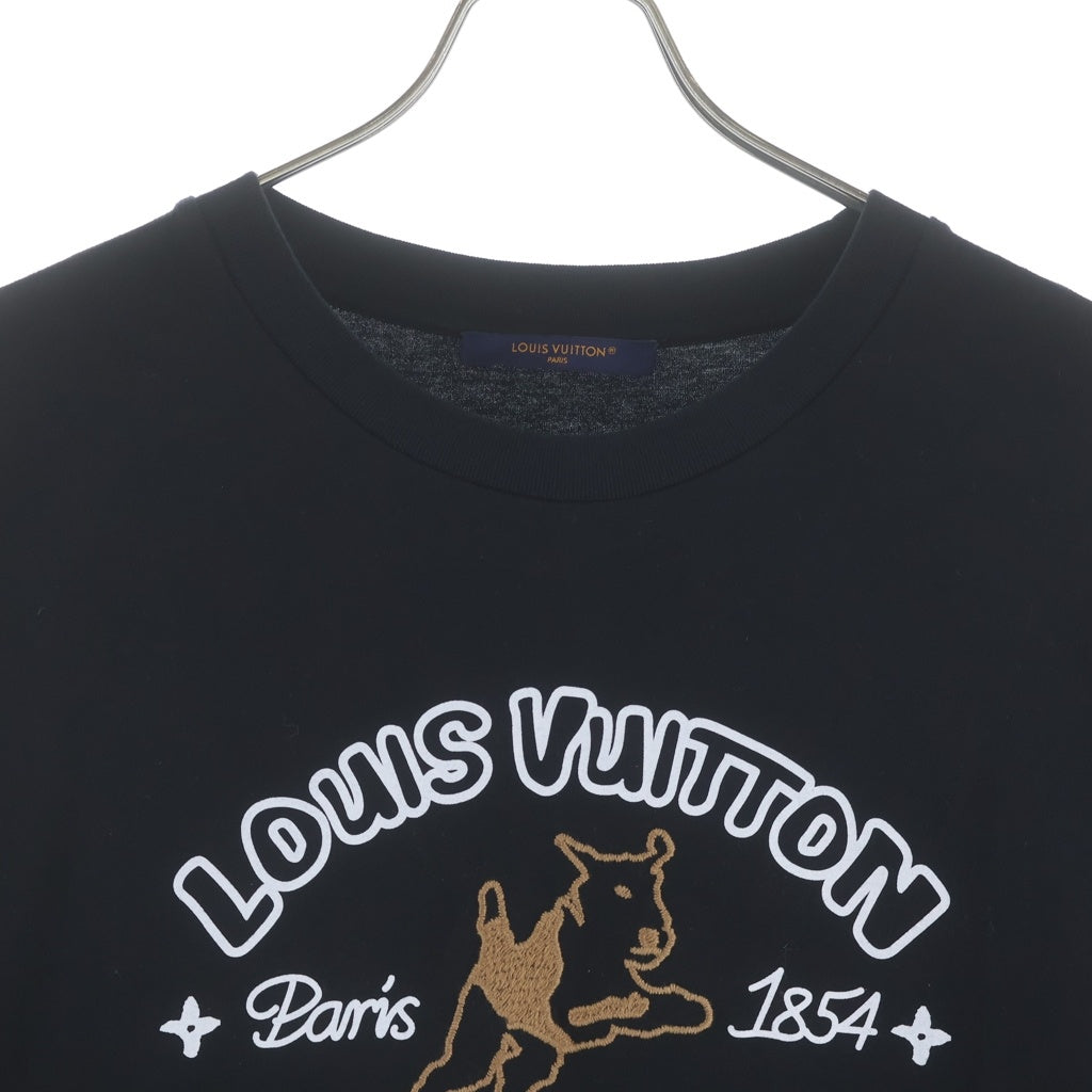 LOUIS VUITTON(ルイヴィトン) JUMPING DOG EMBROIDERED T-SHIRT ジャンピングドッグエンブロイダーTシャツ ブラック RM242MM NPG HRY07W