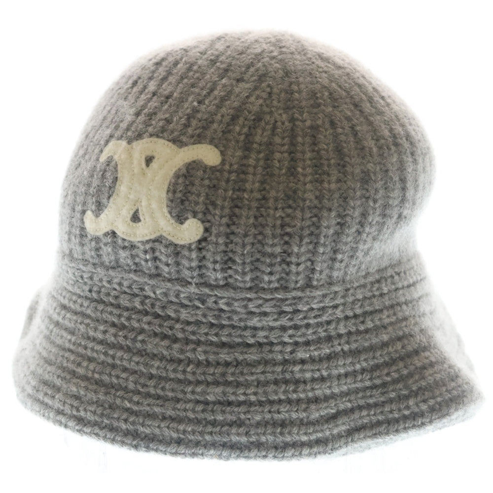 CELINE(セリーヌ) Triomphe Cloche Beanie 2A80T384D.09GM トリオンフ クロシェハット カシミアビーニー グレー レディース
