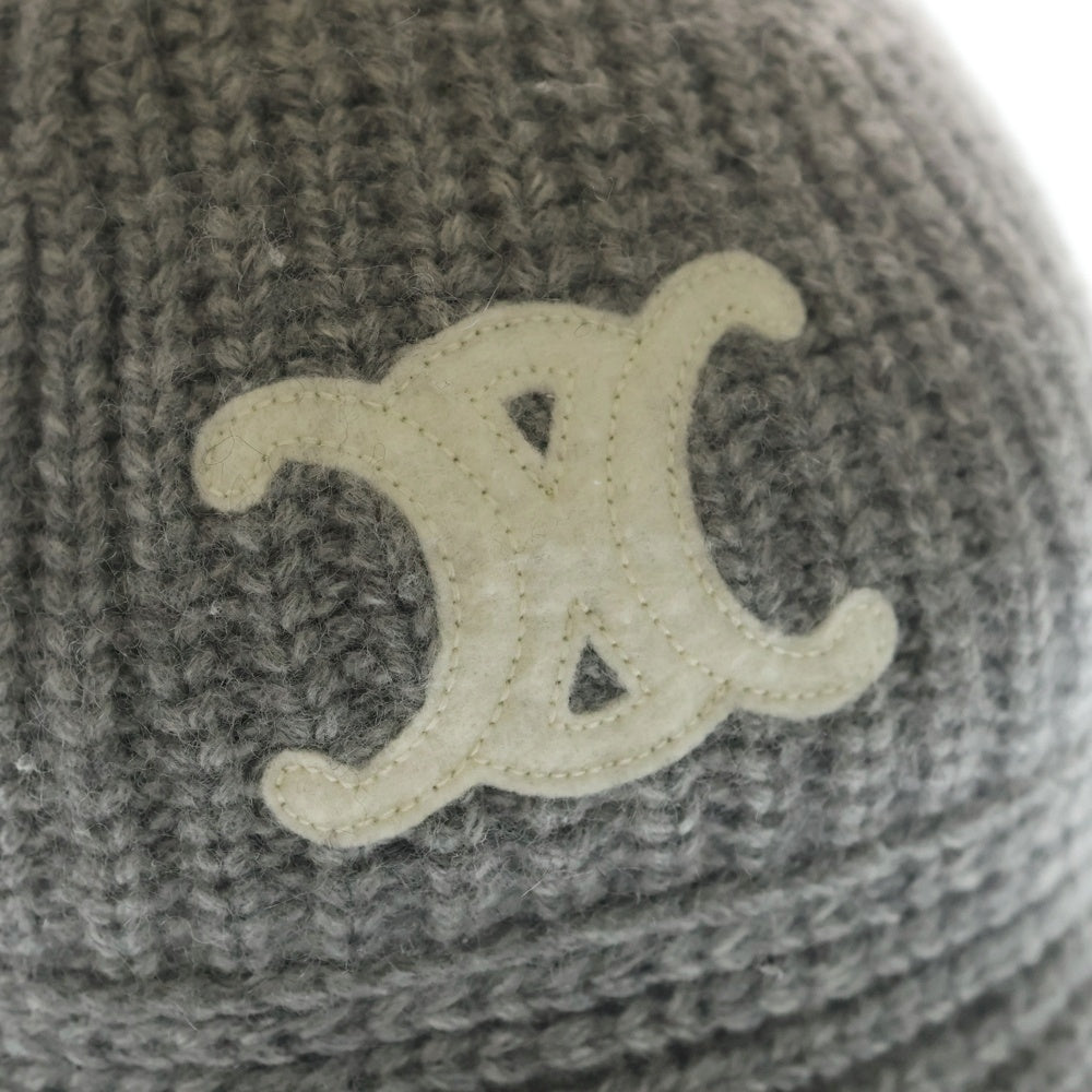 CELINE(セリーヌ) Triomphe Cloche Beanie 2A80T384D.09GM トリオンフ クロシェハット カシミアビーニー グレー レディース