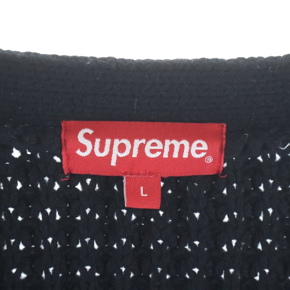 SUPREME(シュプリーム) 21AW Waffle Knit Cardigan ワッフルニットカーディガン ブラック