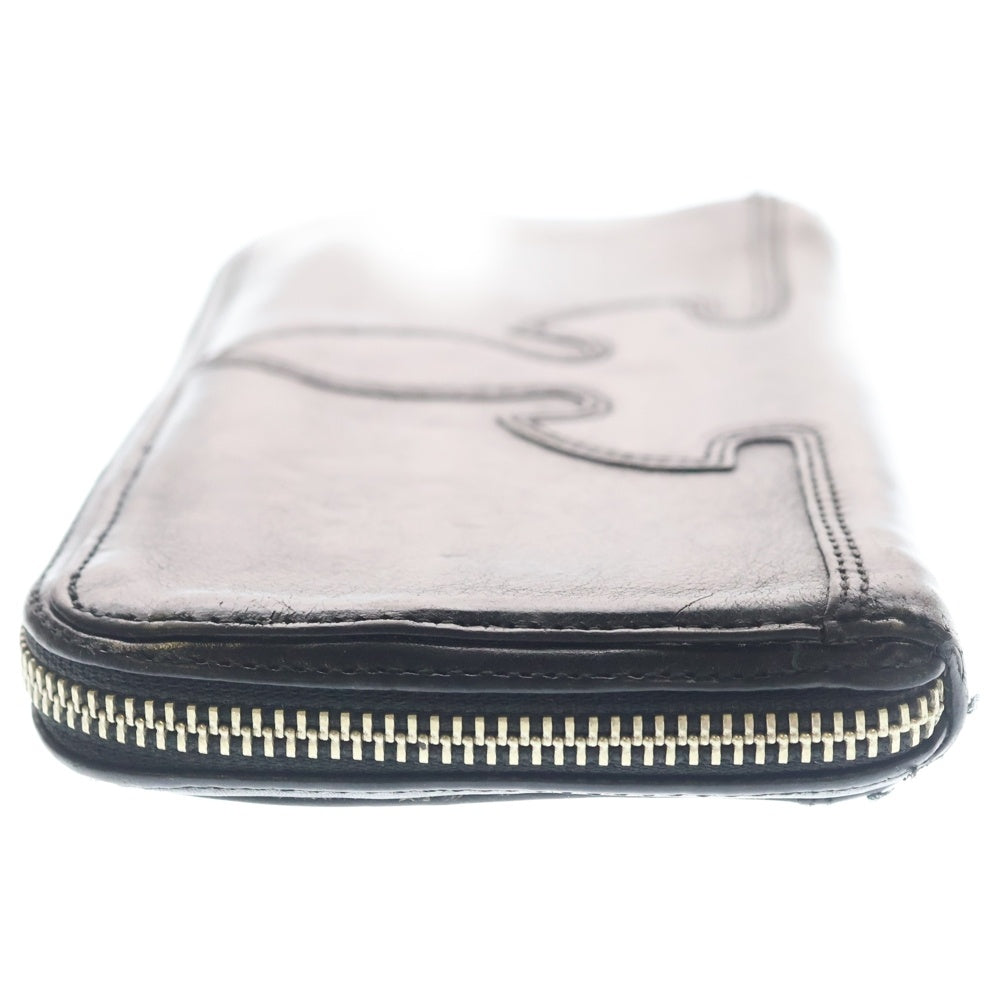 CHROME HEARTS(クロムハーツ) REC F ZIP ダブル フレアニー ラウンドジップ レザー ロングウォレット ブラック