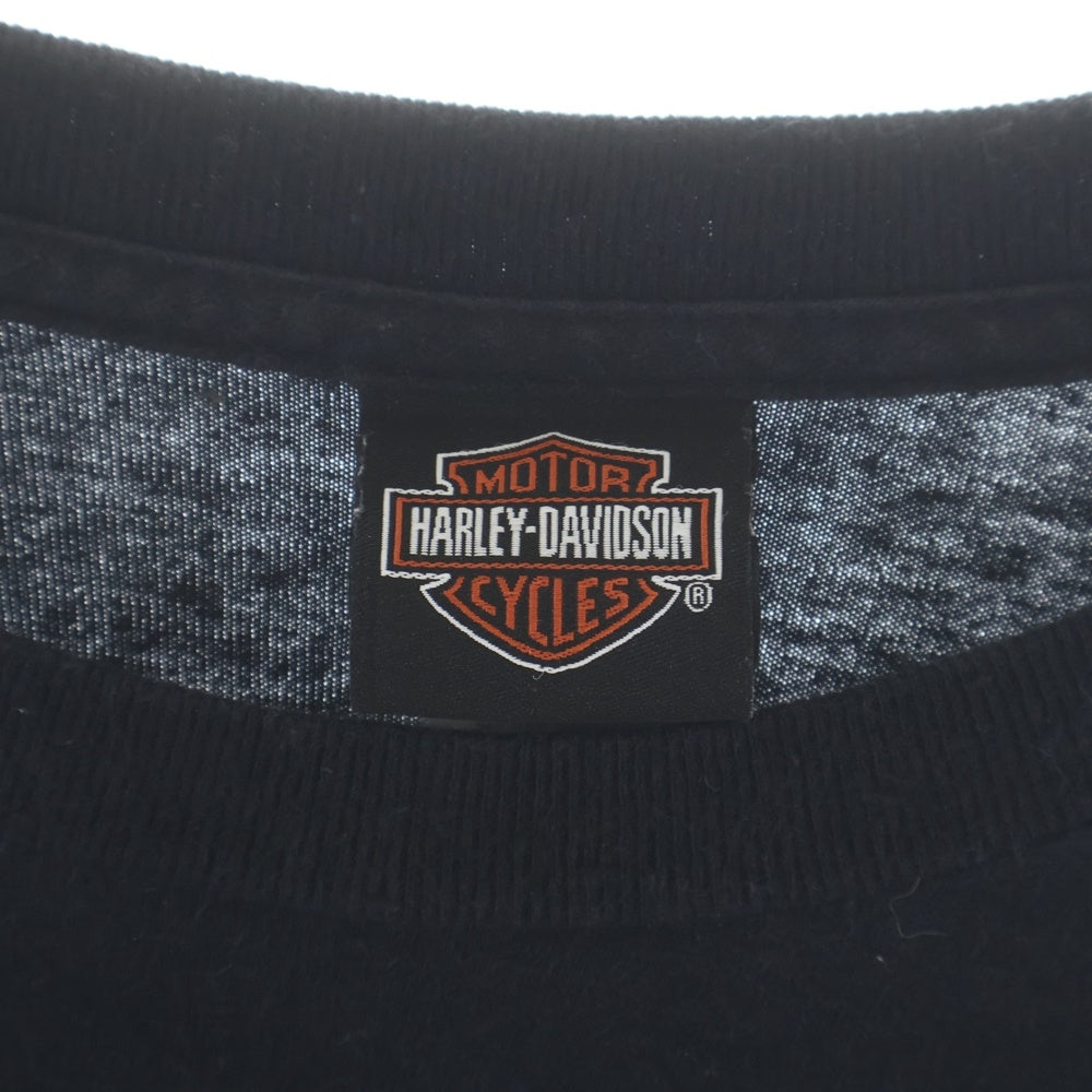 HARLEY DAVIDSON(ハーレーダビッドソン) 00s ボーン スケルトン プリントロングカットソー 長袖Tシャツ ブラック