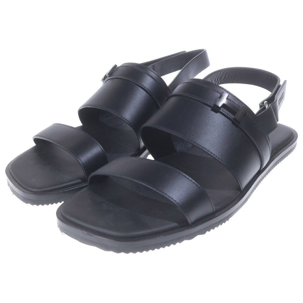 HERMES(エルメス) アンリオ Hロゴ アンクルストラップ カーフレザーサンダル H232976ZH ブラック