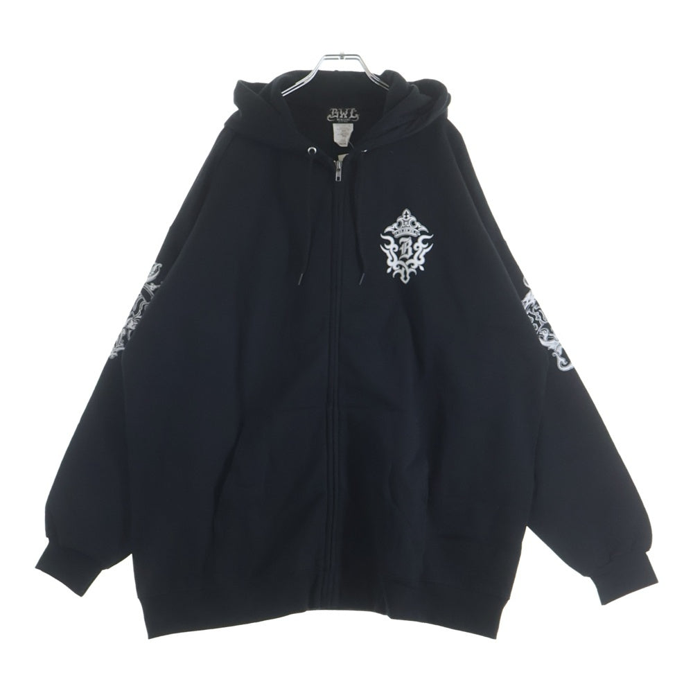 Bill Wall Leather/BWL(ビルウォールレザー) トライバルロゴプリントジップアップパーカー ブラック
