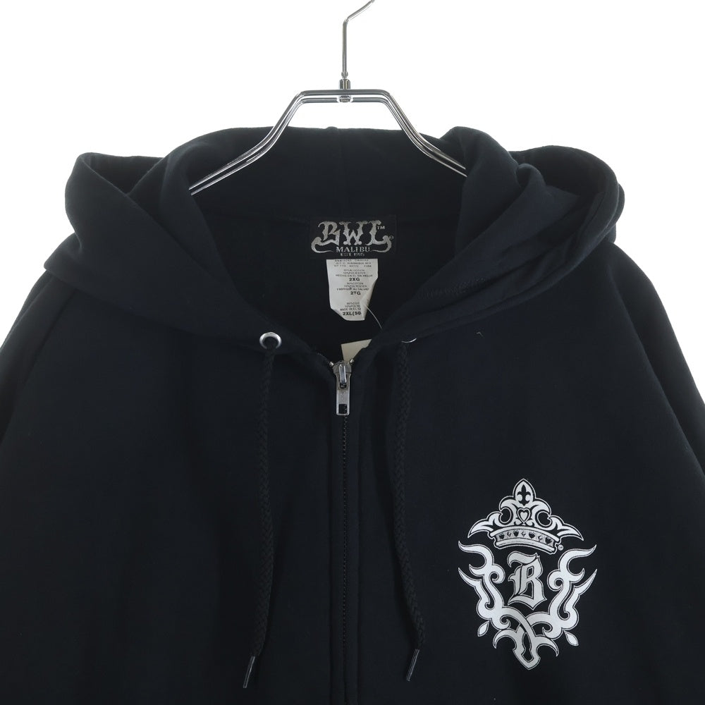 Bill Wall Leather/BWL(ビルウォールレザー) トライバルロゴプリントジップアップパーカー ブラック