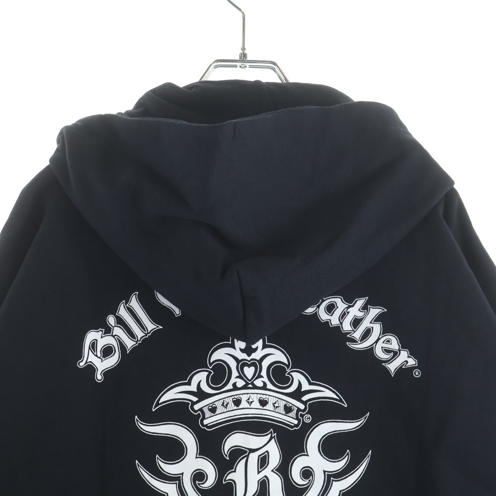 Bill Wall Leather/BWL(ビルウォールレザー) トライバルロゴプリントジップアップパーカー ブラック