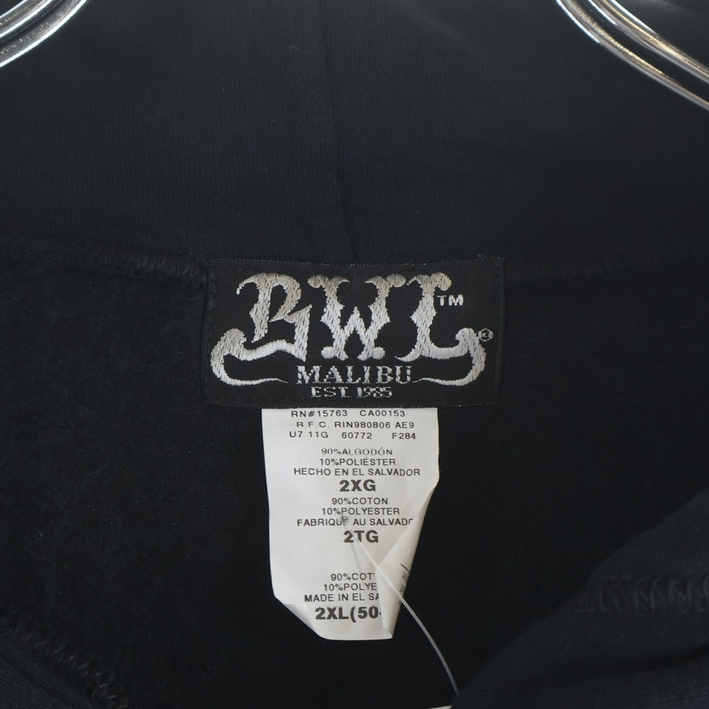 Bill Wall Leather/BWL(ビルウォールレザー) トライバルロゴプリントジップアップパーカー ブラック