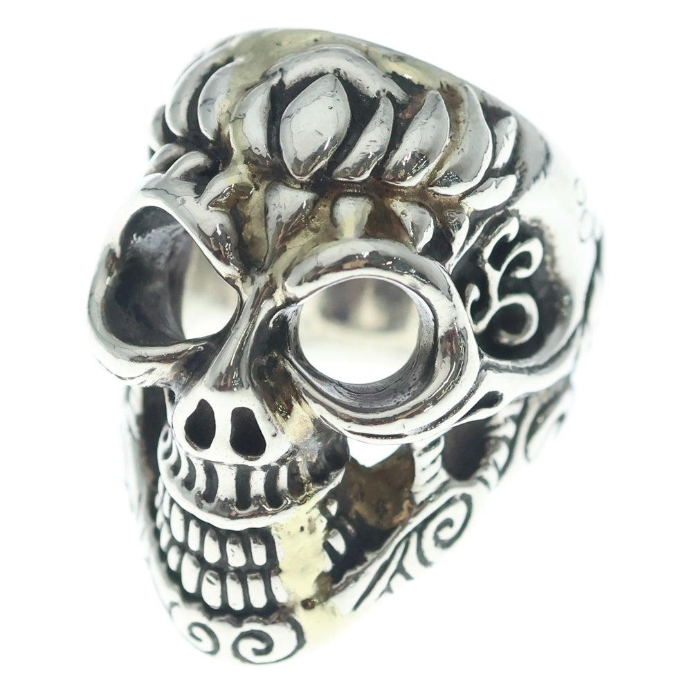 Bill Wall Leather/BWL(ビルウォールレザー) LOTUS BLOSSOM GRAFFITI MASTER SKULL ロータスブロッサムスカルリング ゴールドサダー加工 シルバー/ゴールド