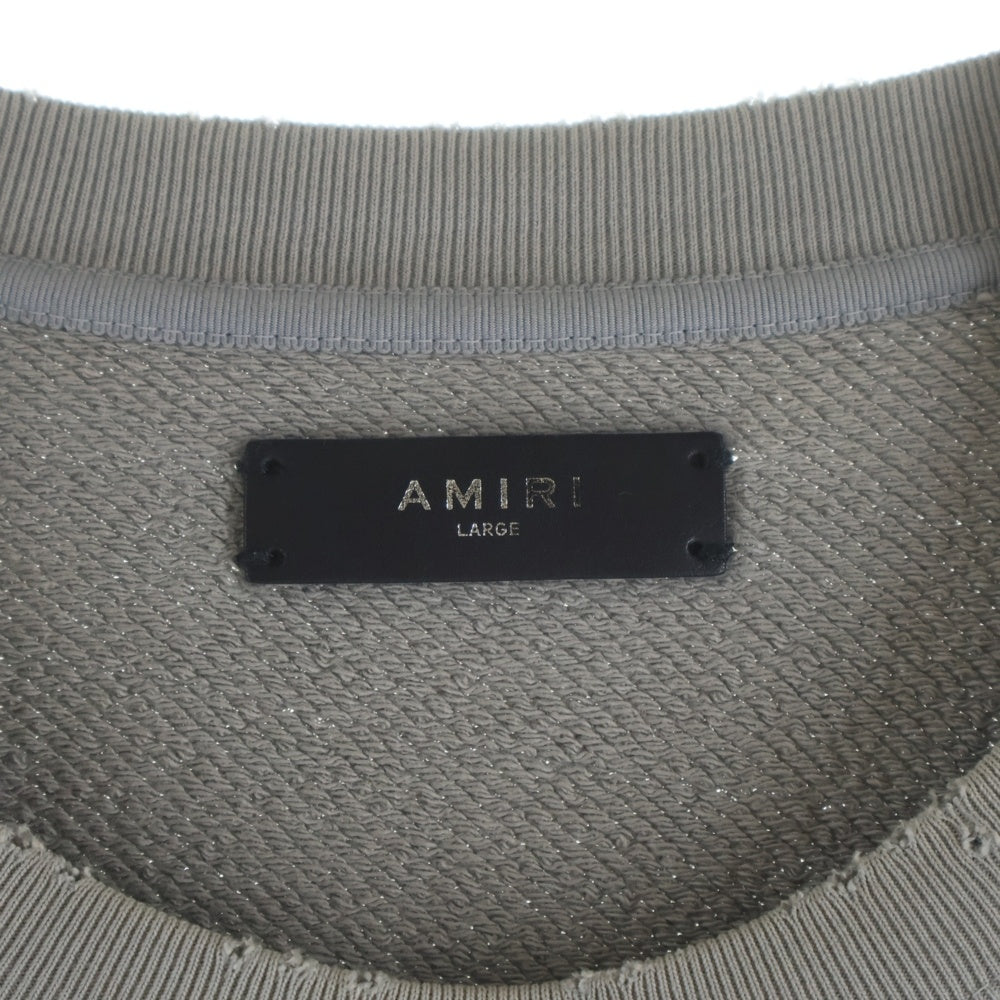 AMIRI(アミリ) SHOTTGUN ショットガン ヴィンテージ加工 フロントプリント クルーネックスウェットトレーナー グレー