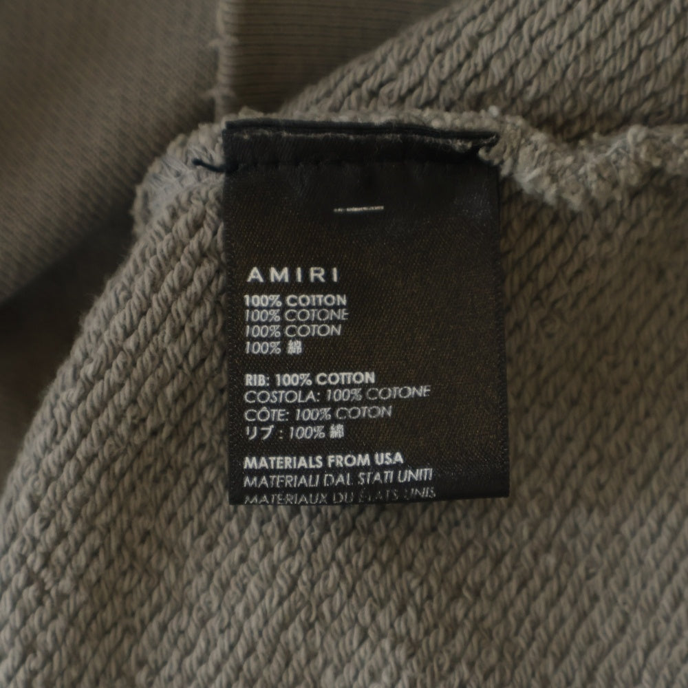 AMIRI(アミリ) SHOTTGUN ショットガン ヴィンテージ加工 フロントプリント クルーネックスウェットトレーナー グレー