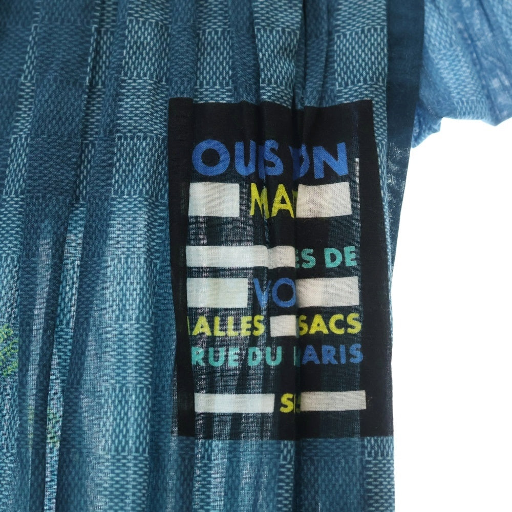 LOUIS VUITTON(ルイヴィトン) Damier Stripes Stole M77584 エトール ダミエ ストライプストール ブルー レディース