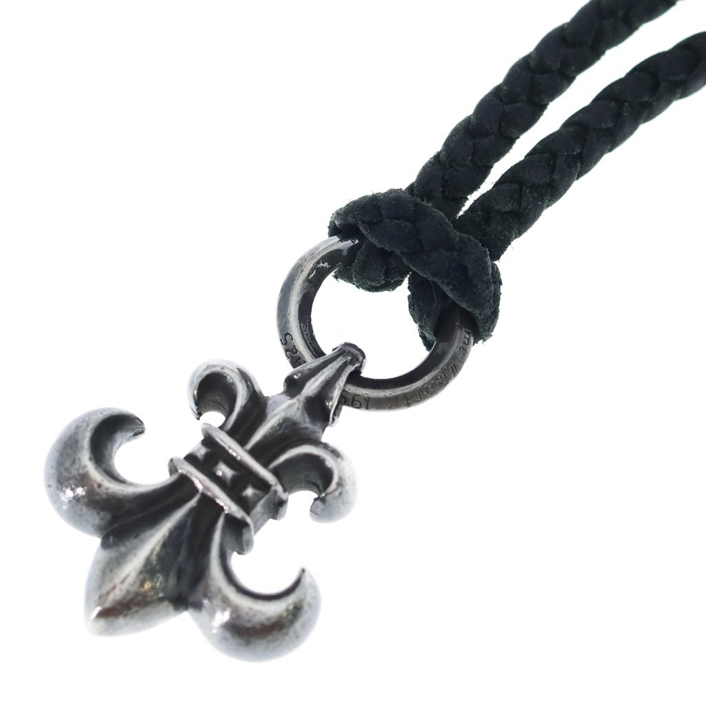 CHROME HEARTS(クロムハーツ) OLD BS FLUER BSフレアペンダント レザーブレイドシルバー ネックレストップ シルバー/ブラック