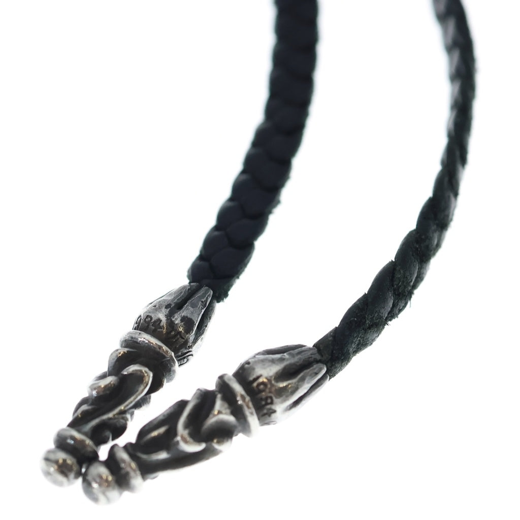 CHROME HEARTS(クロムハーツ) OLD BS FLUER BSフレアペンダント レザーブレイドシルバー ネックレストップ シルバー/ブラック