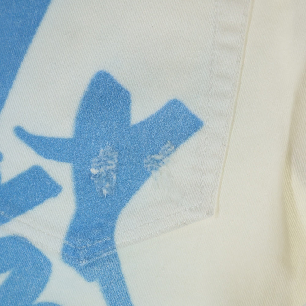 DOLCE & GABBANA(ドルチェアンドガッバーナ) Tattered Graffiti Skinny Denim Jeans GY07LD/G8GV9 グラフィックプリント ダメージスキニージーンズ デニムパンツ ホワイト