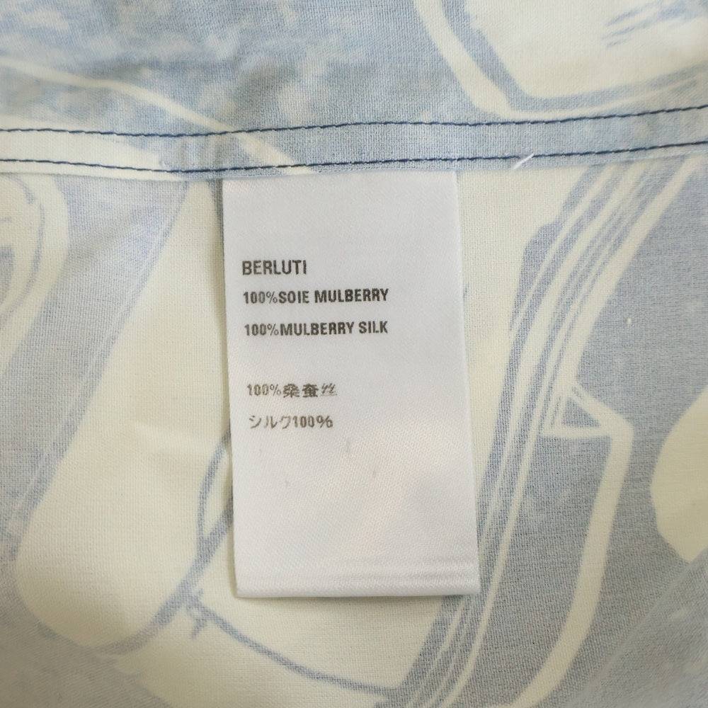 Berluti(ベルルッティ) シルク総柄半袖シャツ R26HCS43SBHK ホワイト/ブルー