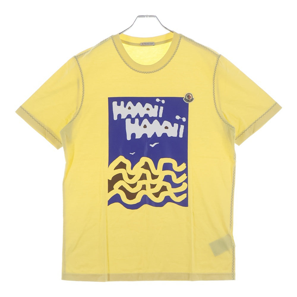 MONCLER(モンクレール) SS T-SHIRT H10918C00050 8390Y プリント半袖Tシャツ イエロー