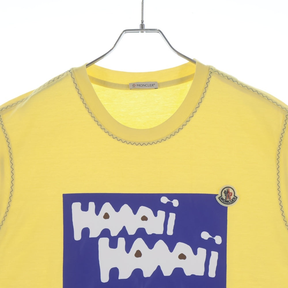 MONCLER(モンクレール) SS T-SHIRT H10918C00050 8390Y プリント半袖Tシャツ イエロー