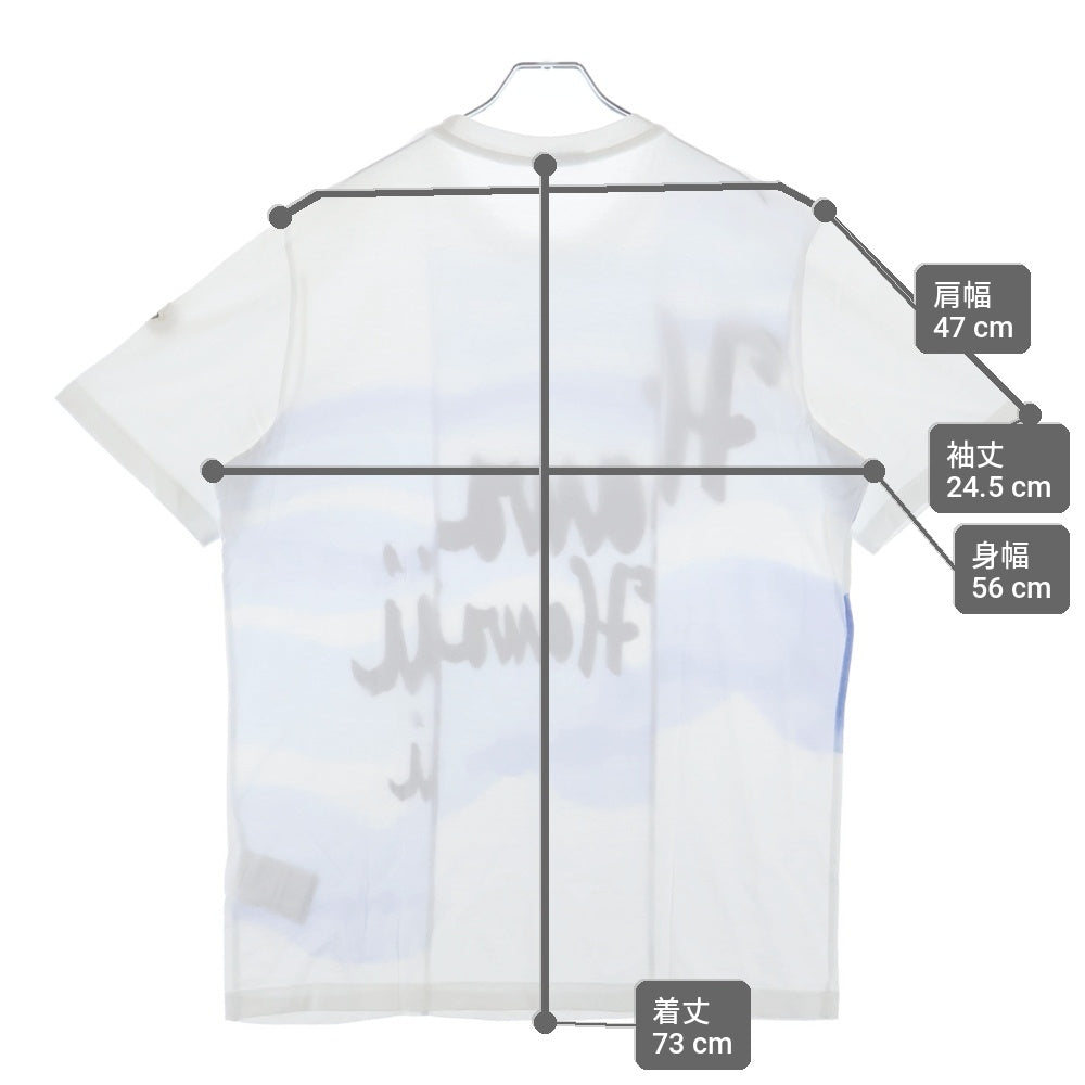 MONCLER(モンクレール) SS T-SHIRT H10918C00047 8390Y プリント半袖Tシャツ ホワイト