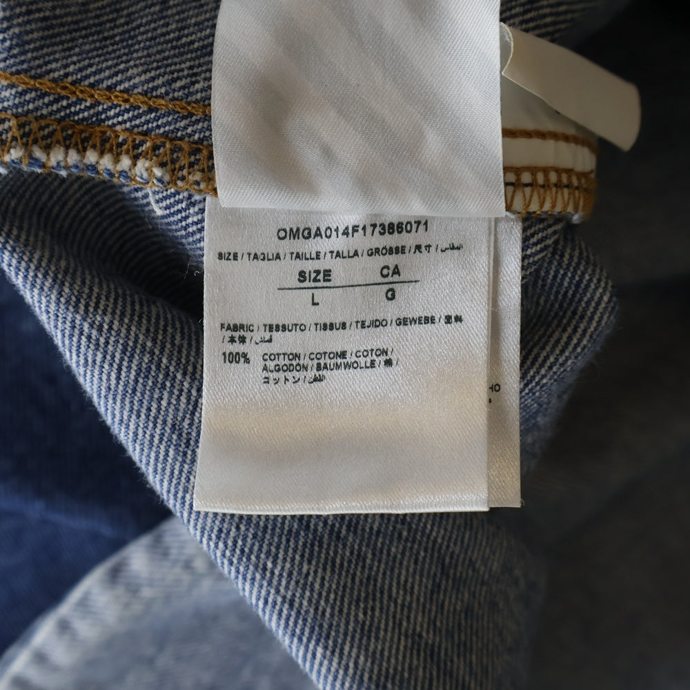 OFF-WHITE(オフホワイト) 17AW DIAGONAL RAW CUT SHIRT ダイアゴナル ローカット 長袖デニムシャツ インディゴ OMGA014F17386070