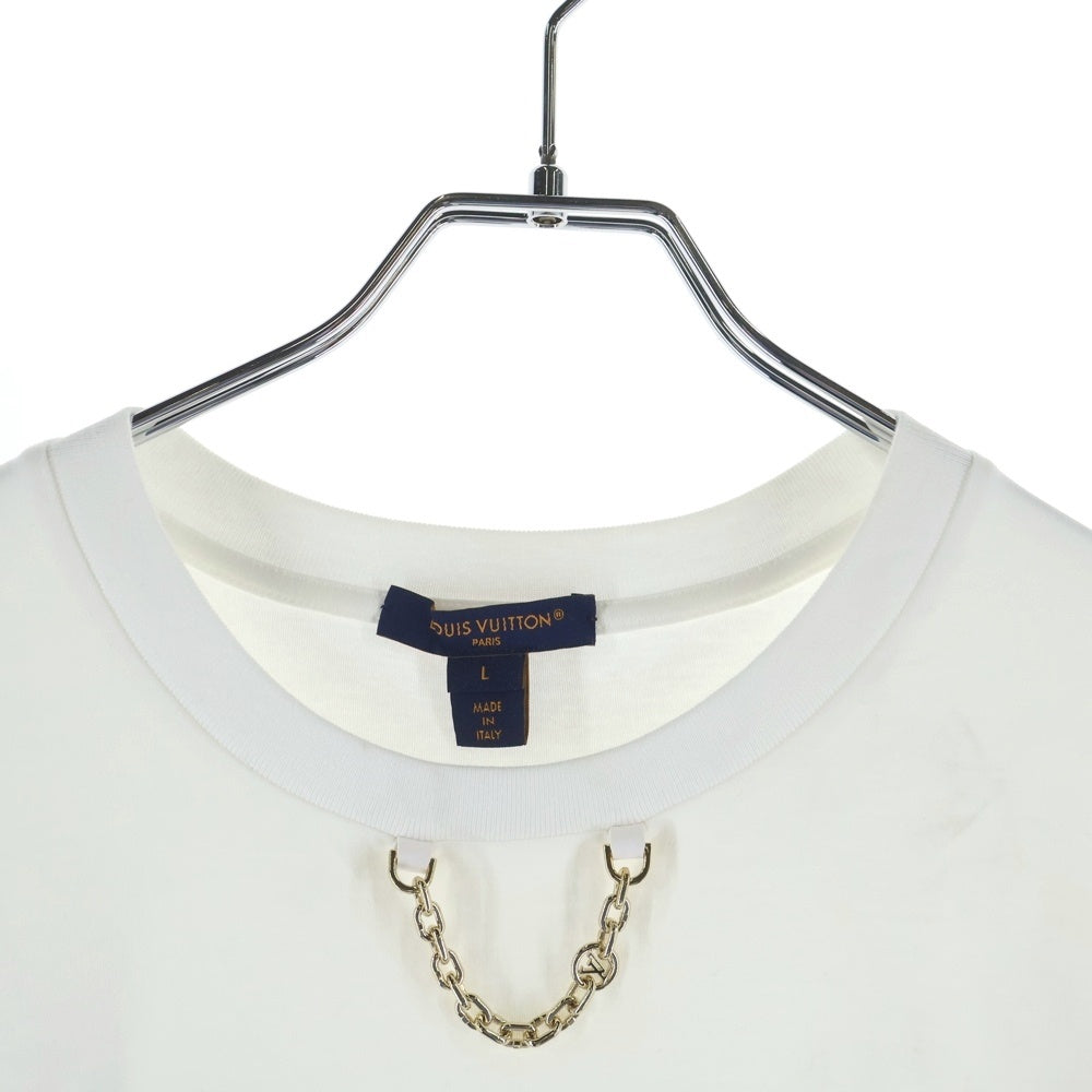 LOUIS VUITTON ルイヴィトン 24AW フロック LVチェーン半袖Tシャツ RW242WW UOL FRTS58 ホワイト レディース LOUIS VUITTON(ルイヴィトン) 24AW フロック LVチェーン半袖Tシャツ