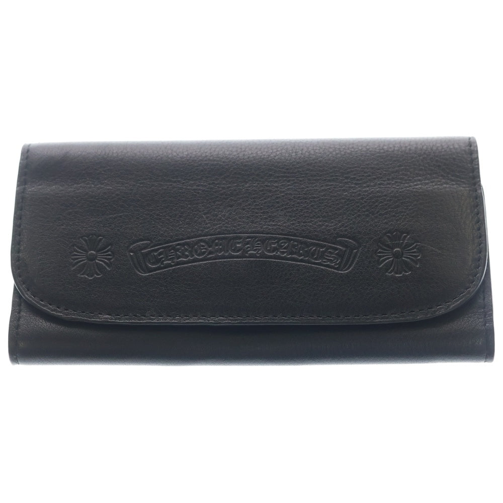 CHROME HEARTS(クロムハーツ) スクロールラベル CHプラス レザー アイウェアケース 眼鏡ケース ブラック