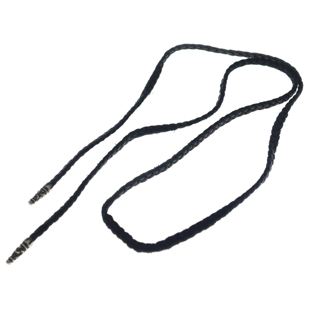 CHROME HEARTS(クロムハーツ) LEATHER BRAID SCROLL ネックレス レザーブレイドネックレス ブラック/シルバー BCA377