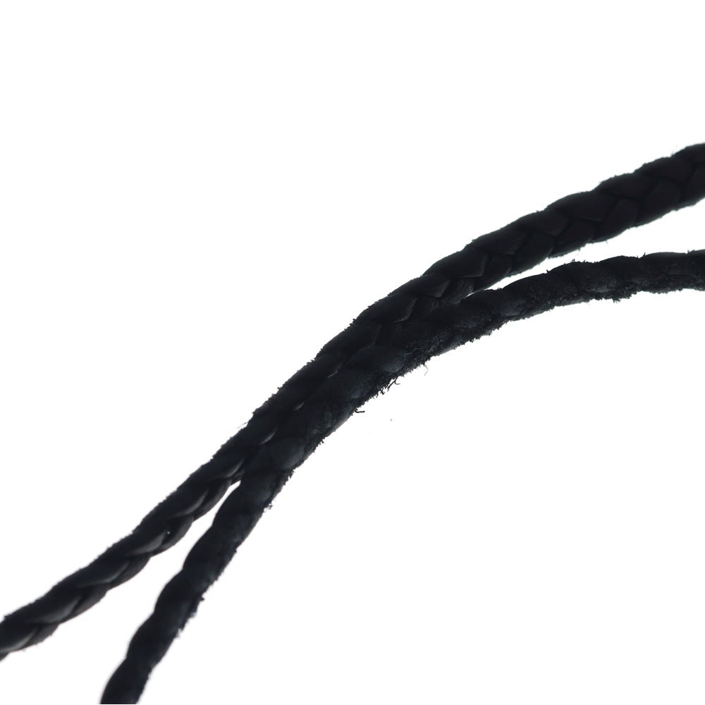 CHROME HEARTS(クロムハーツ) LEATHER BRAID SCROLL ネックレス レザーブレイドネックレス ブラック/シルバー BCA377