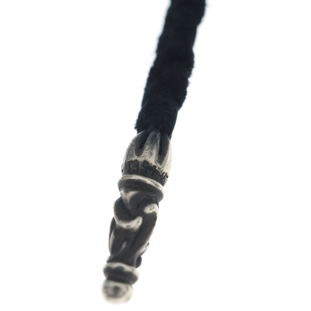 CHROME HEARTS(クロムハーツ) LEATHER BRAID SCROLL ネックレス レザーブレイドネックレス ブラック/シルバー BCA377