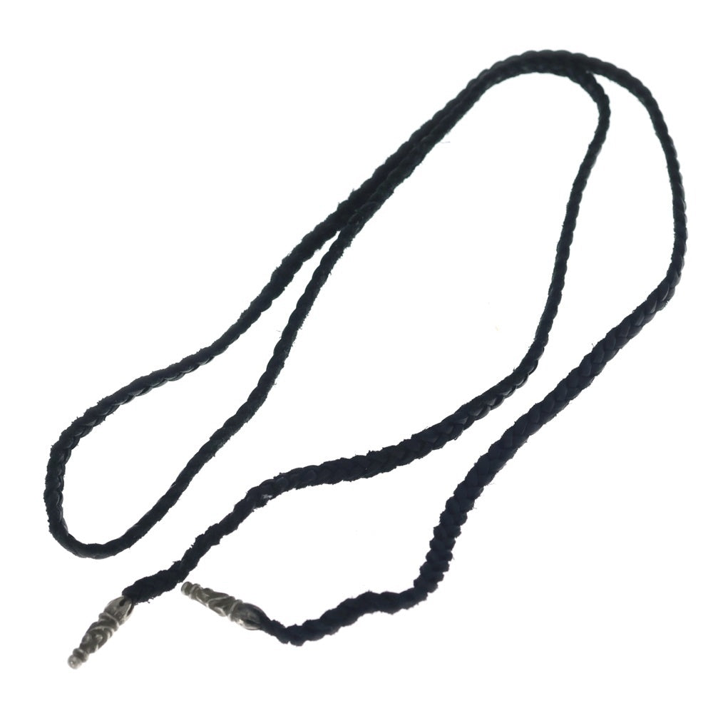 CHROME HEARTS(クロムハーツ) LEATHER BRAID SCROLL ネックレス レザーブレイドネックレス ブラック/シルバー BCA377