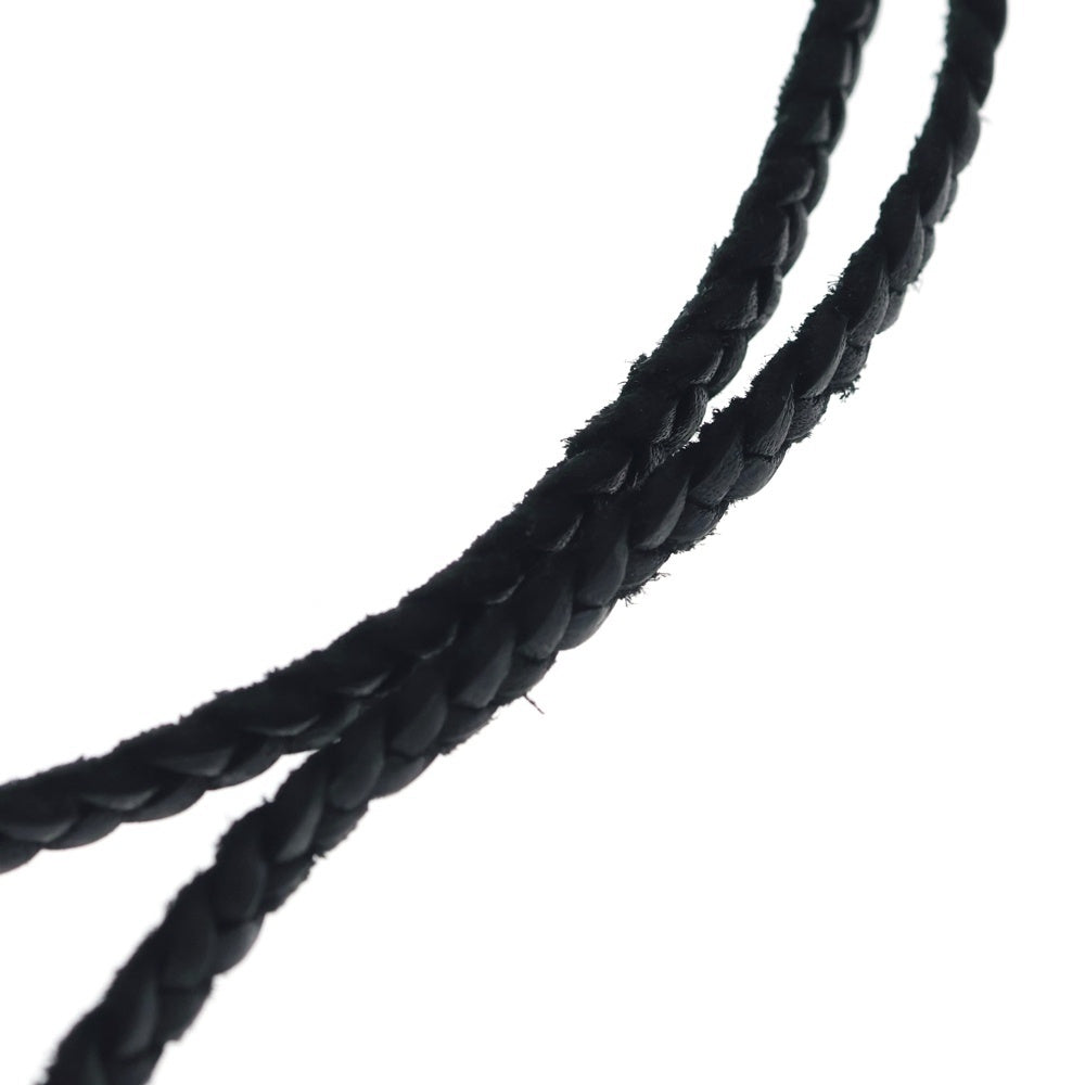 CHROME HEARTS(クロムハーツ) LEATHER BRAID SCROLL ネックレス レザーブレイドネックレス ブラック/シルバー BCA377